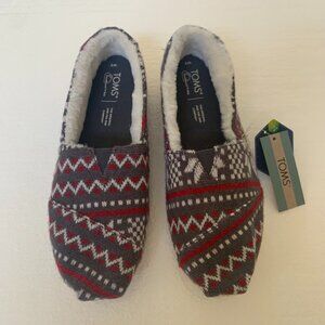 Toms Women's Alpargata grey Christmas lined slip on shoes